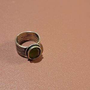 Lia sophia silver and jade ring